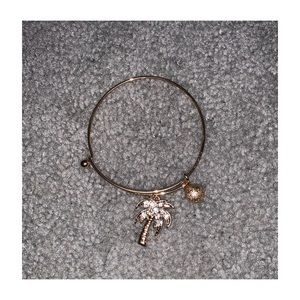 Gold Psalm tree and coconut bracelet